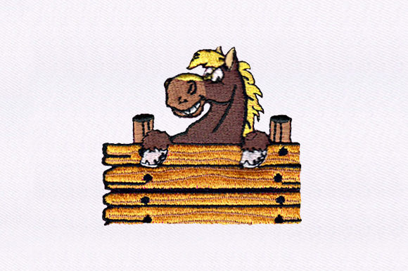 Charming Smiling Horse for Seasonal Embroidery