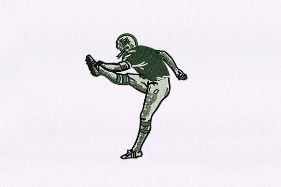 Energetic Football Player: A Dynamic Embroidery Design