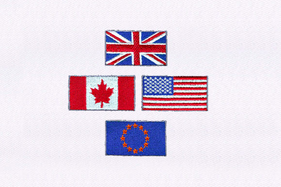 Eu,Us Uk,Canada Flag: A Premium Embroidery Design