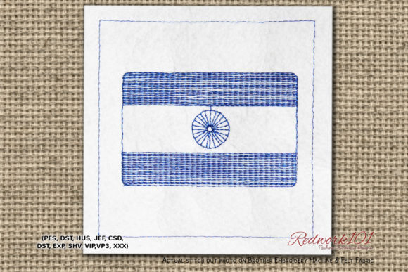 Explore the National Flag of India Redwork