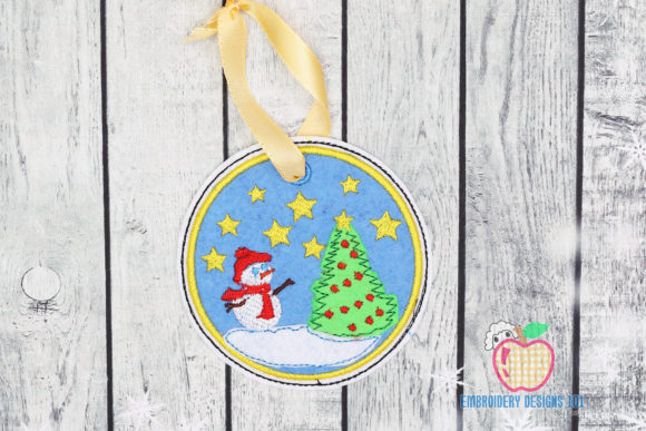 Festive and Charming: Snowman with Christmas Tree ITH Ornament