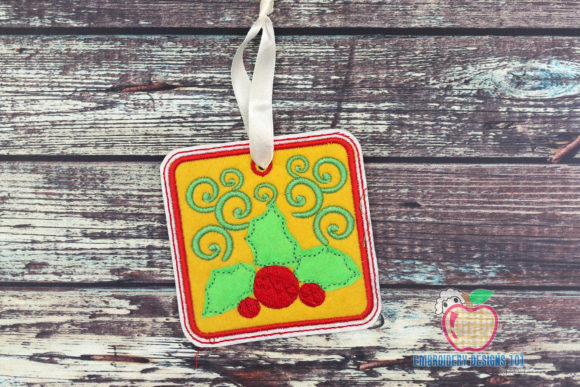 Holly Leaves with Berries: A Festive Embroidery Gem