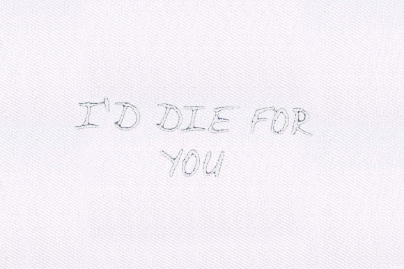 I'd Die for You: A Touching Embroidery Design