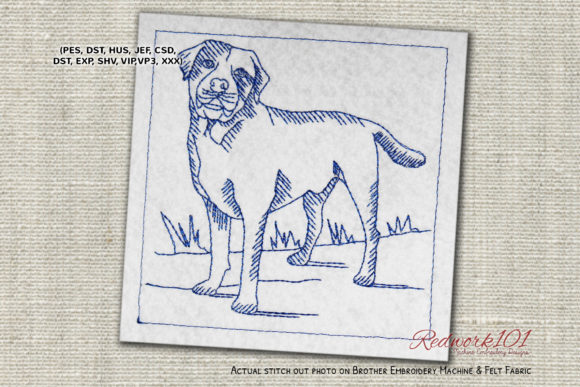 Labrador Dog Redwork: A Versatile Embroidery Design