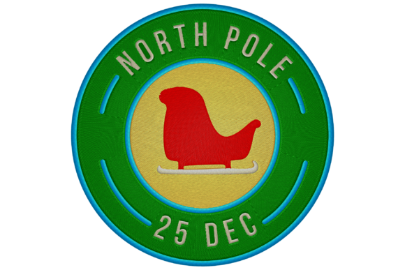 North Pole Post Stamp: A Festive Embroidery Design