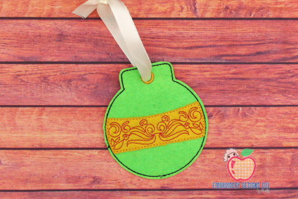 Swirl Christmas Ball: A Charming Embroidery Ornament