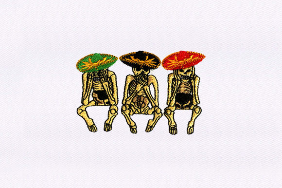 Three Wise Skeletons: A Charming Halloween Embroidery